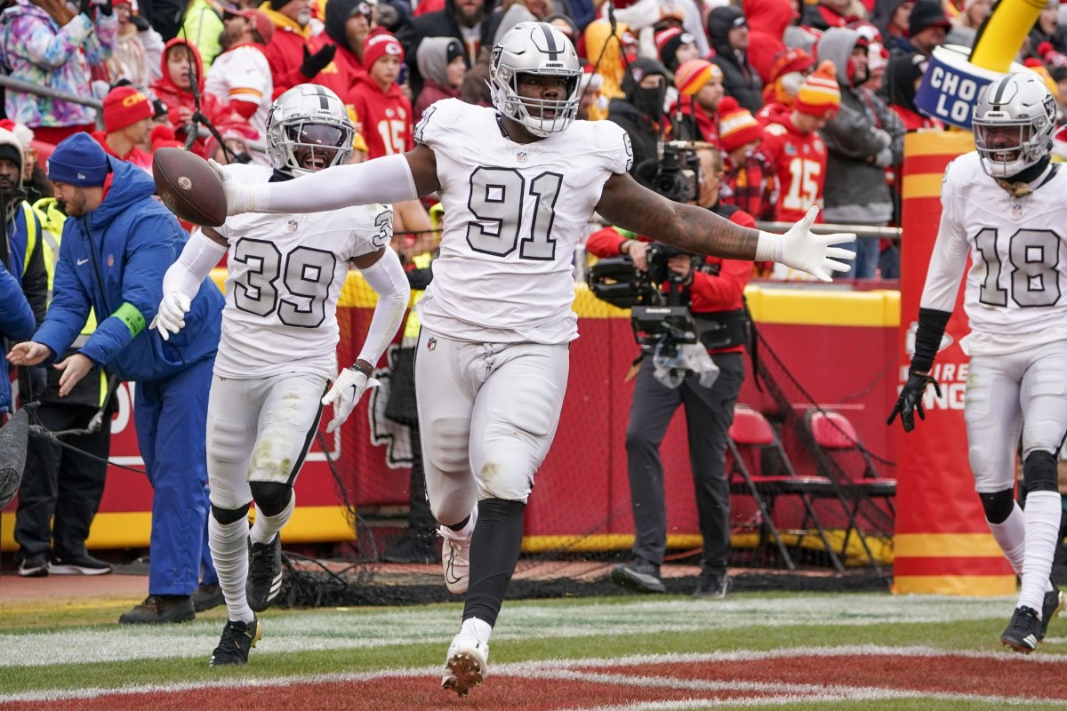 Defensive tackle Bilal Nichols (91) started every game for the Las Vegas Raiders over the past two seasons.